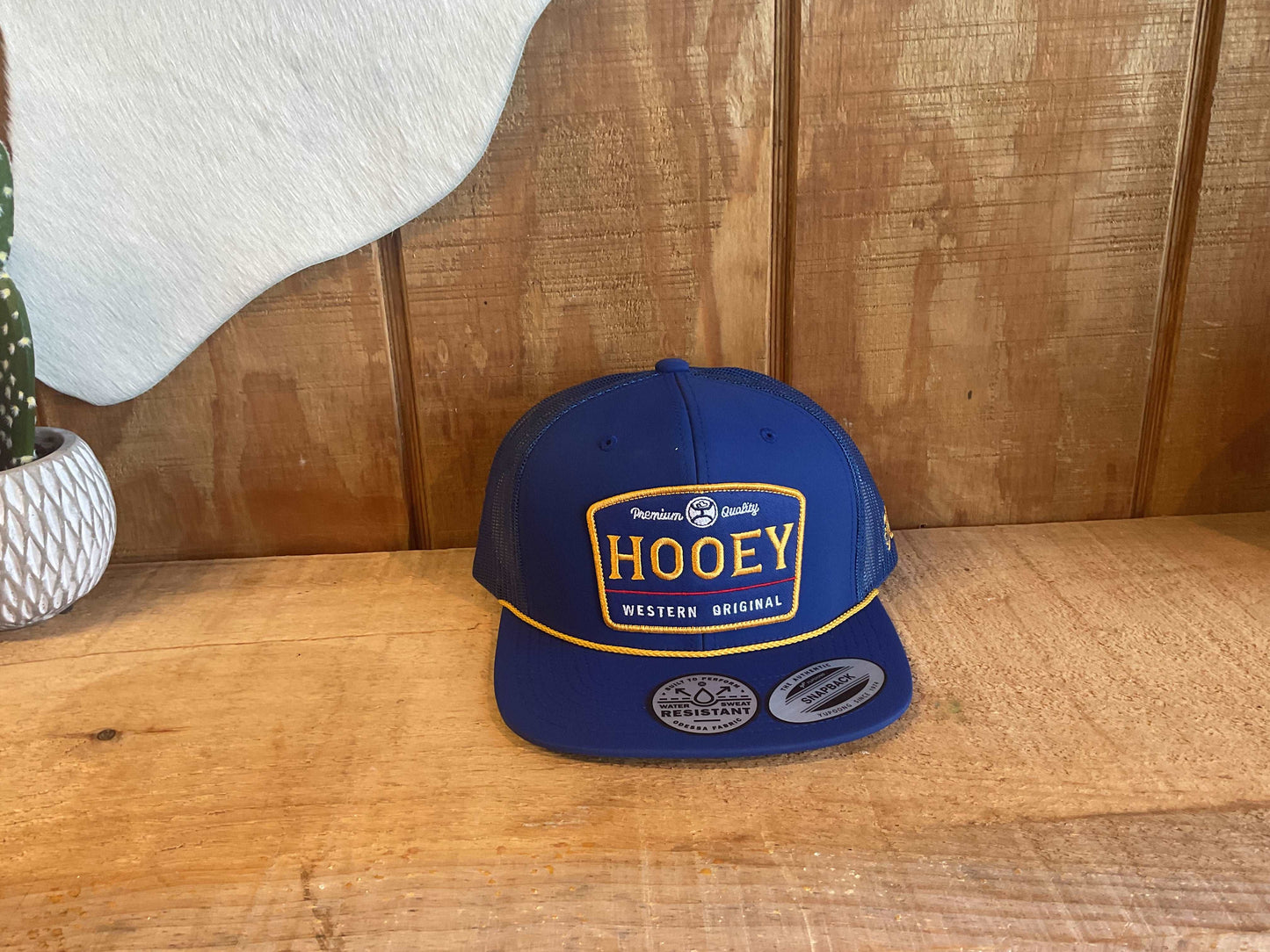 "Trip" Hooey Hat Blue w/Blue & Yellow Patch Cap Double C Western Supply