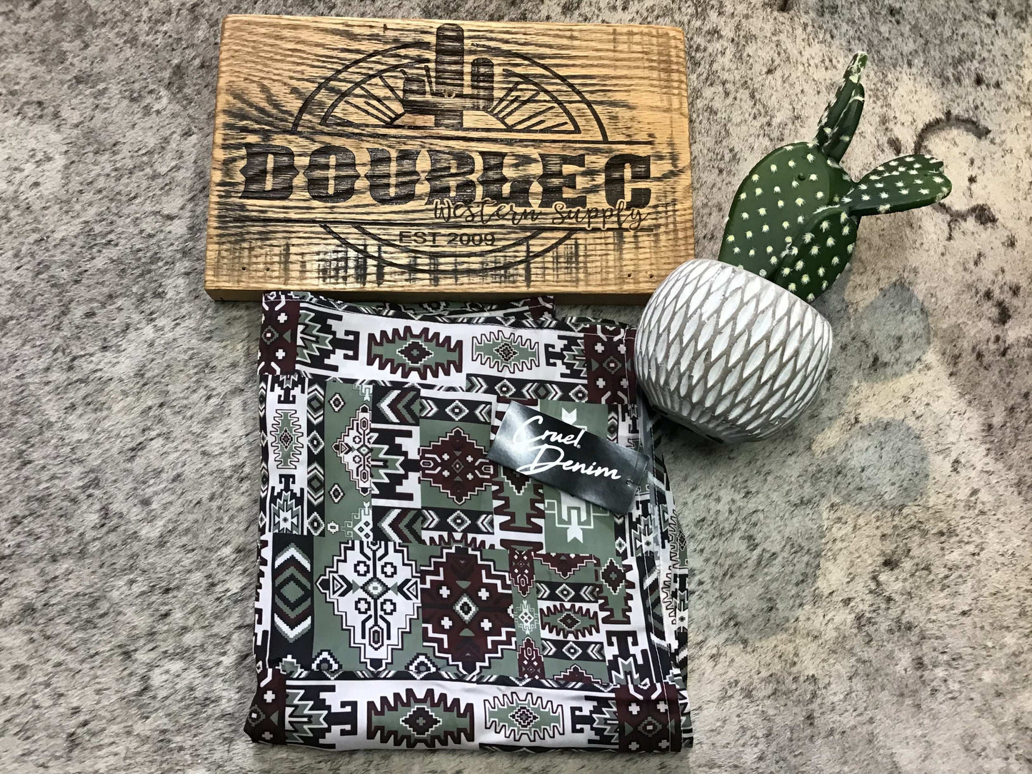 Silk Green Brown Aztec Print Wild Rag CXX7207028 WildRag Cinch