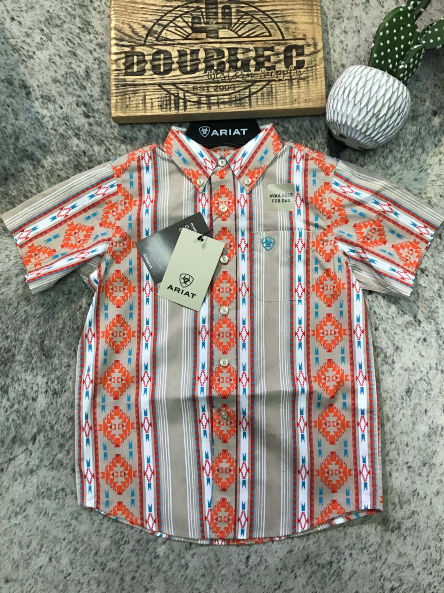 Ariat YTH Wade Classic Fit Shirt TAN 10058721 Shirt Ariat