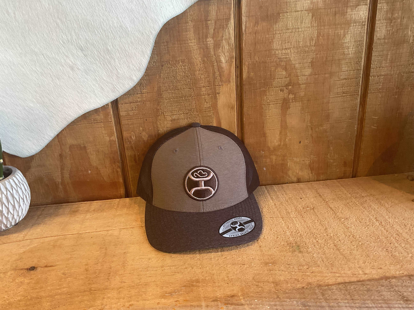 "Primo" Hooey Hat Brown w/Black/Cream Patch cap Double C Western Supply