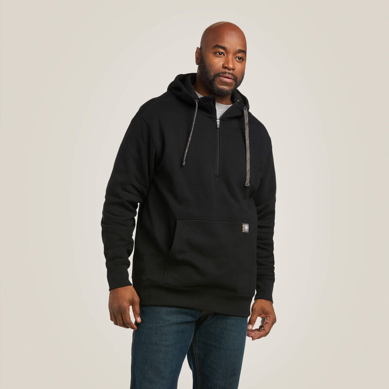 Rebar Workman 1/4 Zip Hoodie Black 10037725 Hoodie ariatmens Ariat