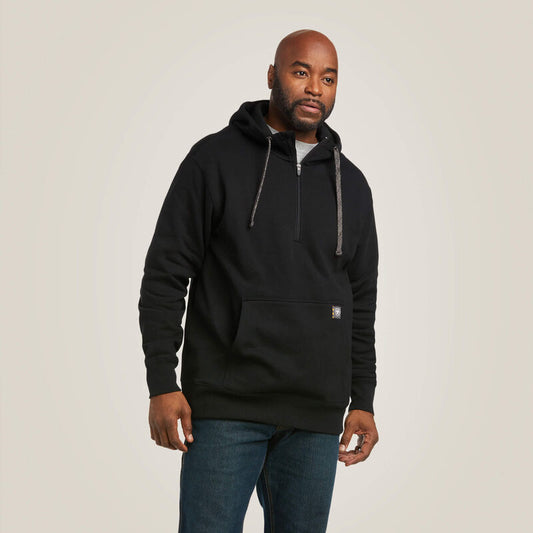 Rebar Workman 1/4 Zip Hoodie Black 10037725 Hoodie ariatmens Ariat