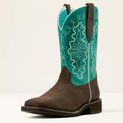 Ariat WMS Callie Wide Square Toe Western Boot WORN HICKORY Boots ariatfootwear Ariat