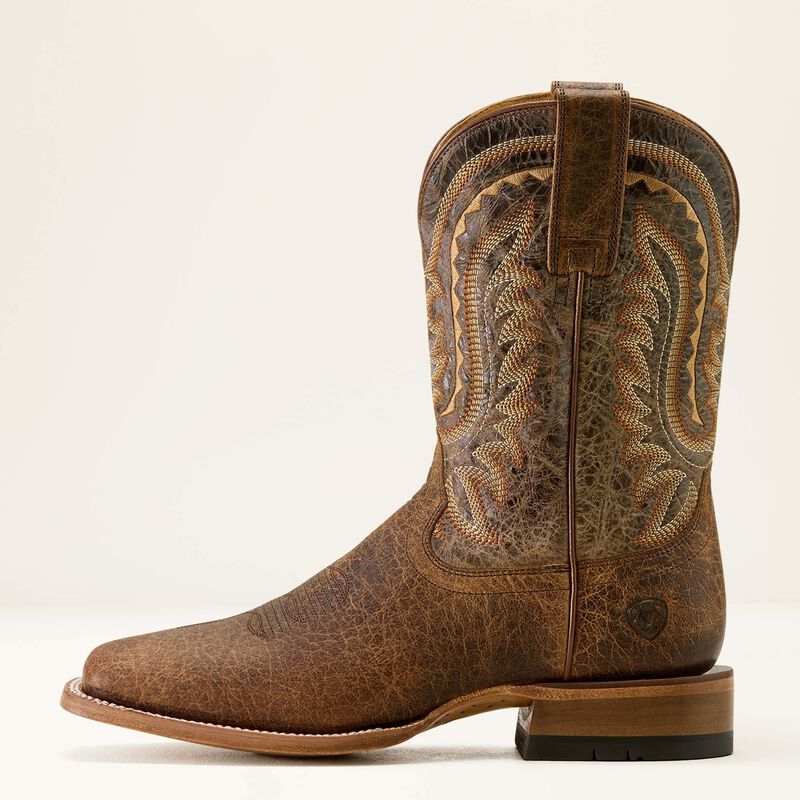 MNS Rock Ridge Wide Square Toe Western Boot SADDLE BROWN BISON 10063783 Boots Ariat