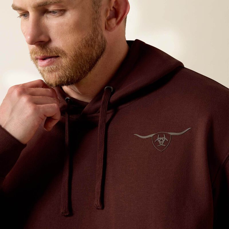 MNS Ariat Shield Steerhead Hoodie BROWN 10073715 Hoodie Ariat