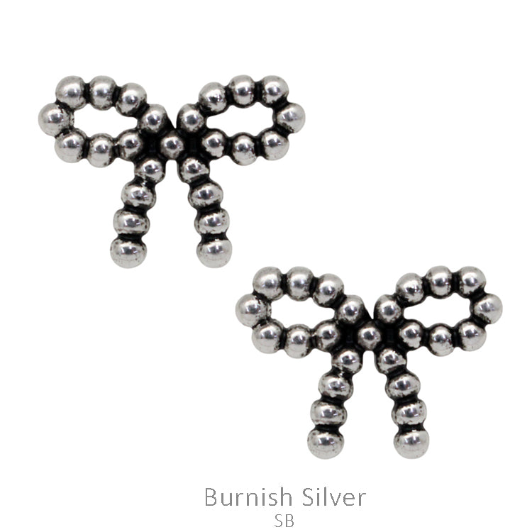Burnish Silver Bow Earrings Jewelry Women's Sammi Trading