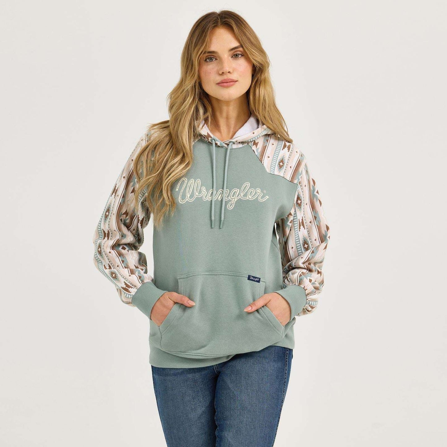 Wrangler Retro® Punchy Sweatshirt Hoodie - Green 112367330 Hoodie Wrangler