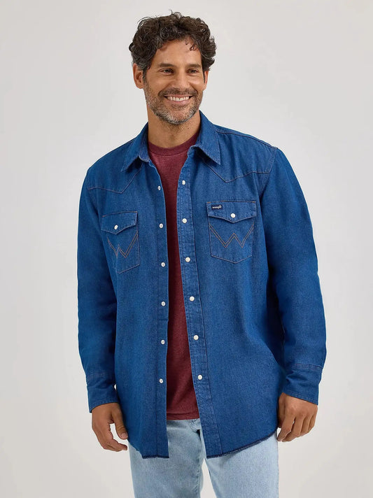 Men's Wrangler® Long Sleeve Flannel Lined Solid Work Shirt 112367727 Coats & Jackets Wrangler