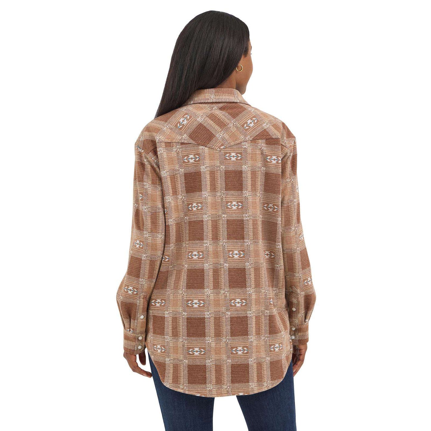 Wrangler Retro® Americana Unlined Boyfriend Shacket - Brown 112368459 Shirt Wrangler