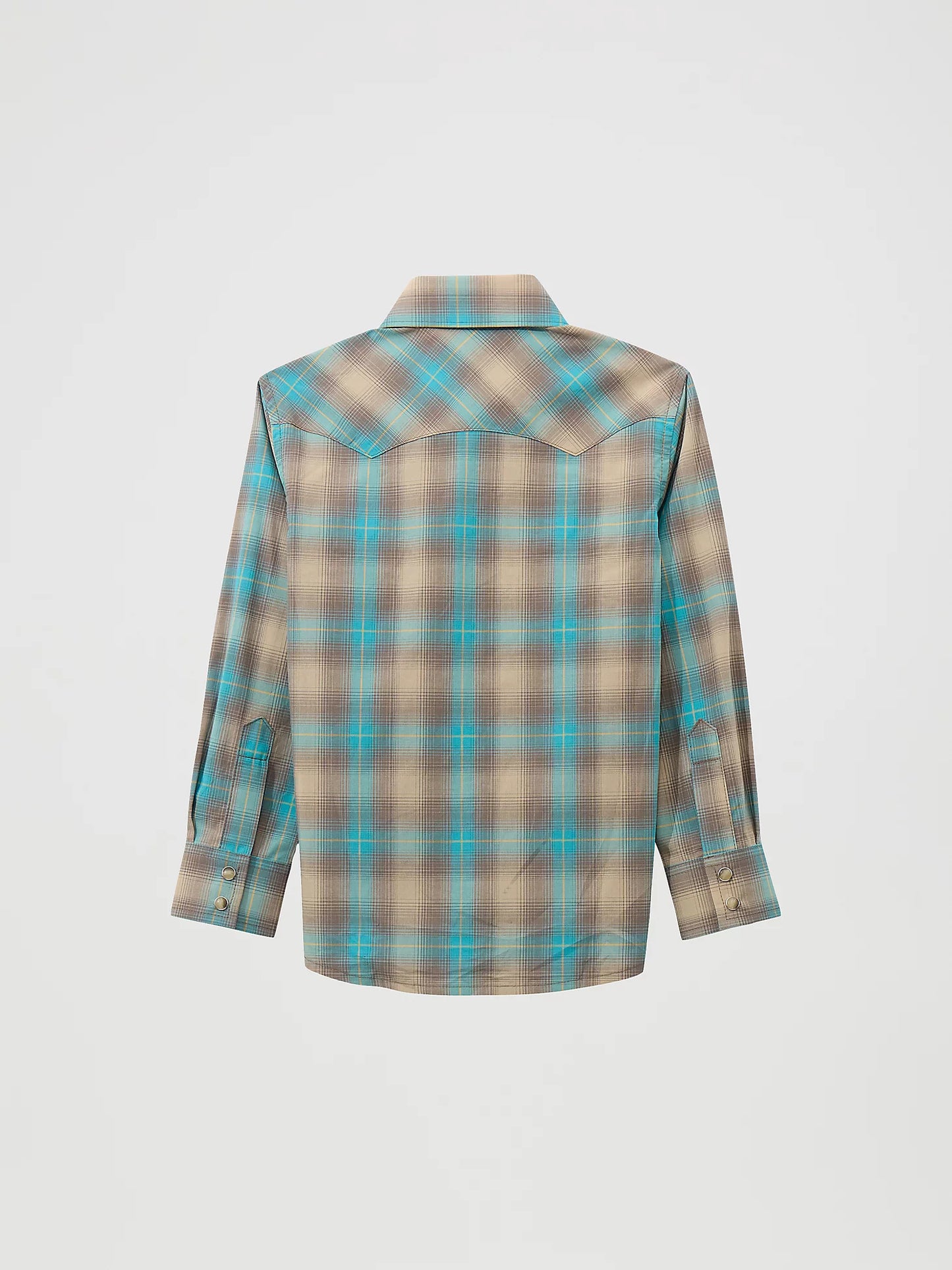 Boy's Wrangler Retro® Western Snap Plaid Shirt with Front Sawtooth Pockets 112369522
