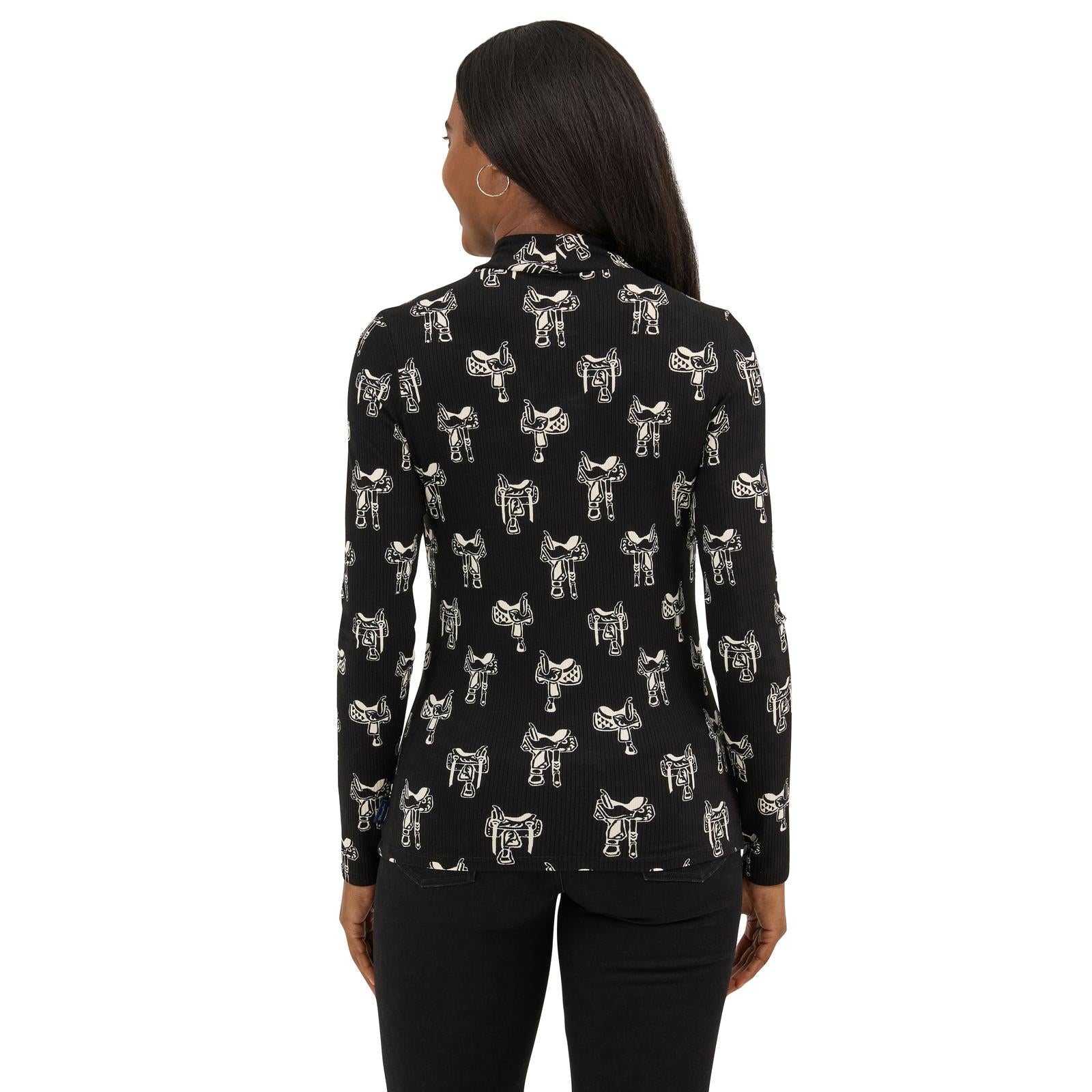Wrangler Retro® Punchy Mock Neck Knit - Black 112371630 Shirts Wrangler