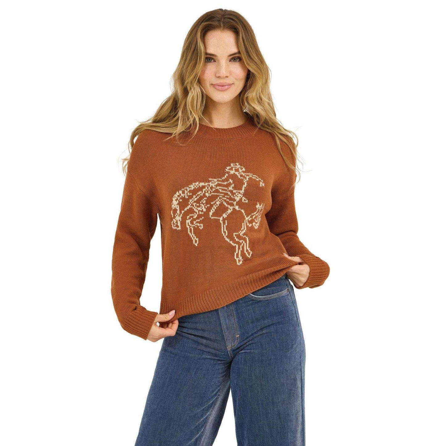 Wrangler Retro® Americana Crew Sweater - Rust 112372331 Sweater Wrangler