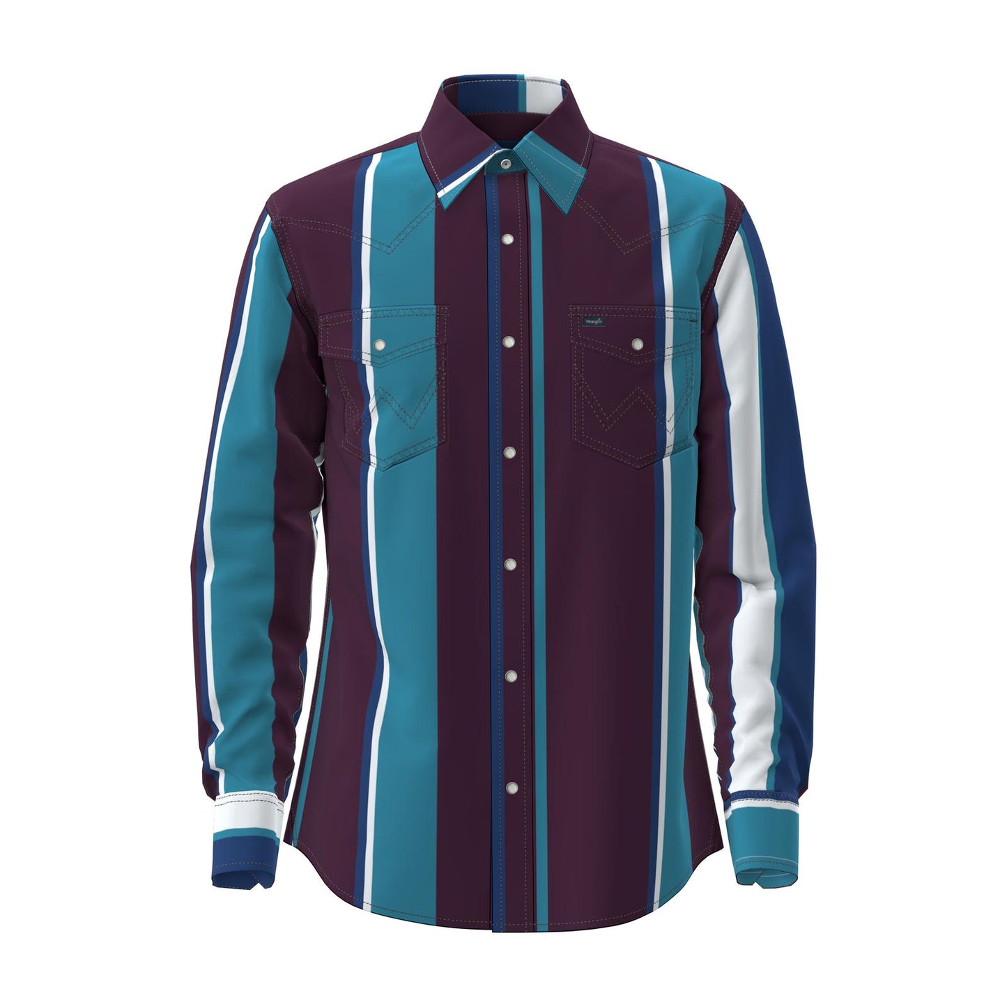 Wrangler® Long Sleeve Brushpopper Vintage Shirt - Regular Fit - Purple 112375225 Shirt Wrangler