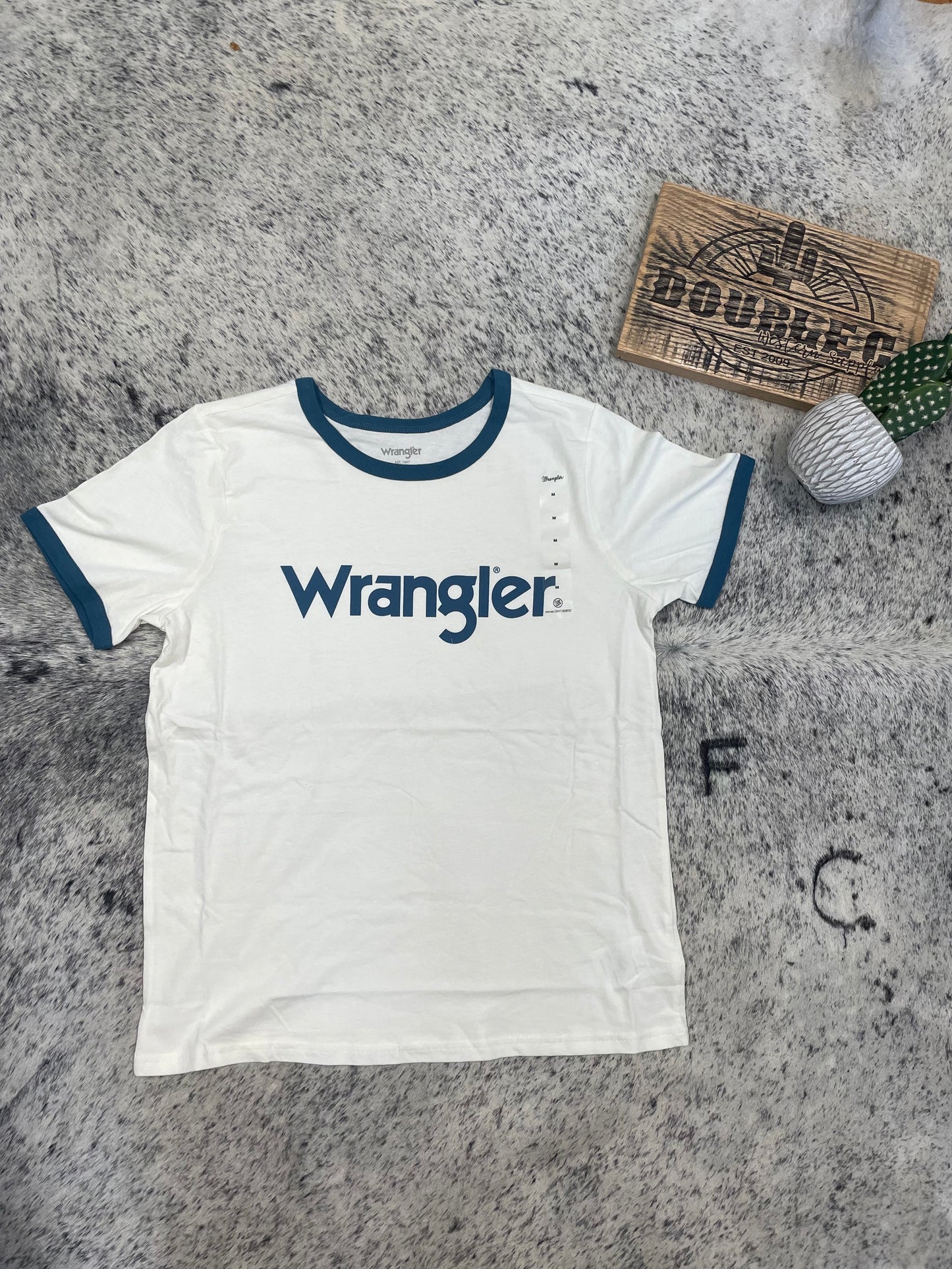 Women's Wrangler Logo Ringer Tee in Mallow Tee shirt Women's Wrangler