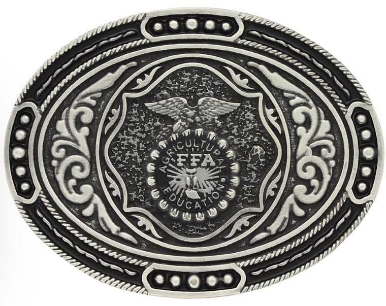 Classic FFA Antiqued Attitude Buckle Montana Silversmiths