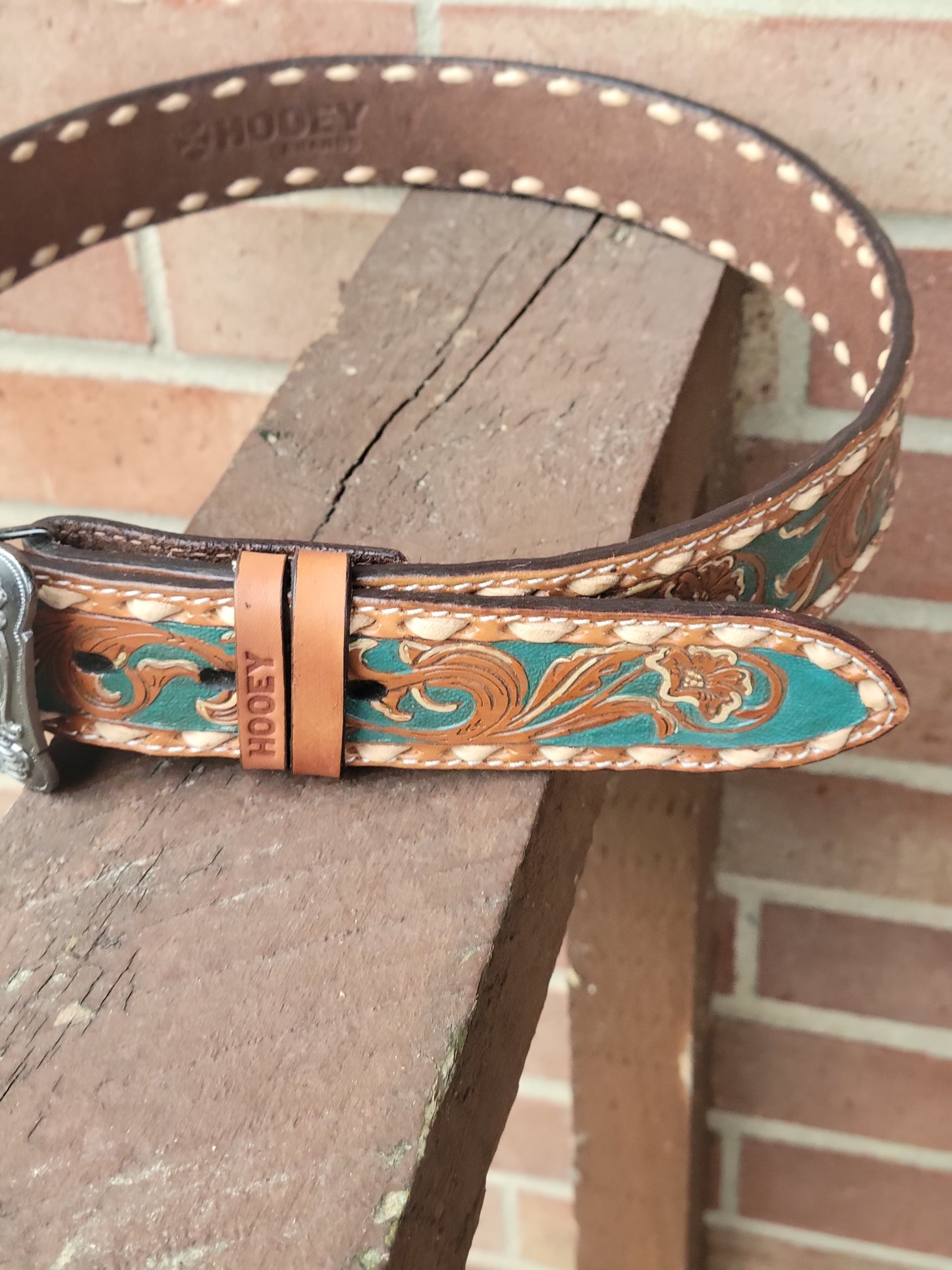 Hooey Womens Sonoma Tan Floral Hand TooledLeather Belt Belts Women's Hooey