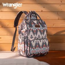 Wrangler Aztec Printed Callie Backpack Aztec Grey Women's Wrangler