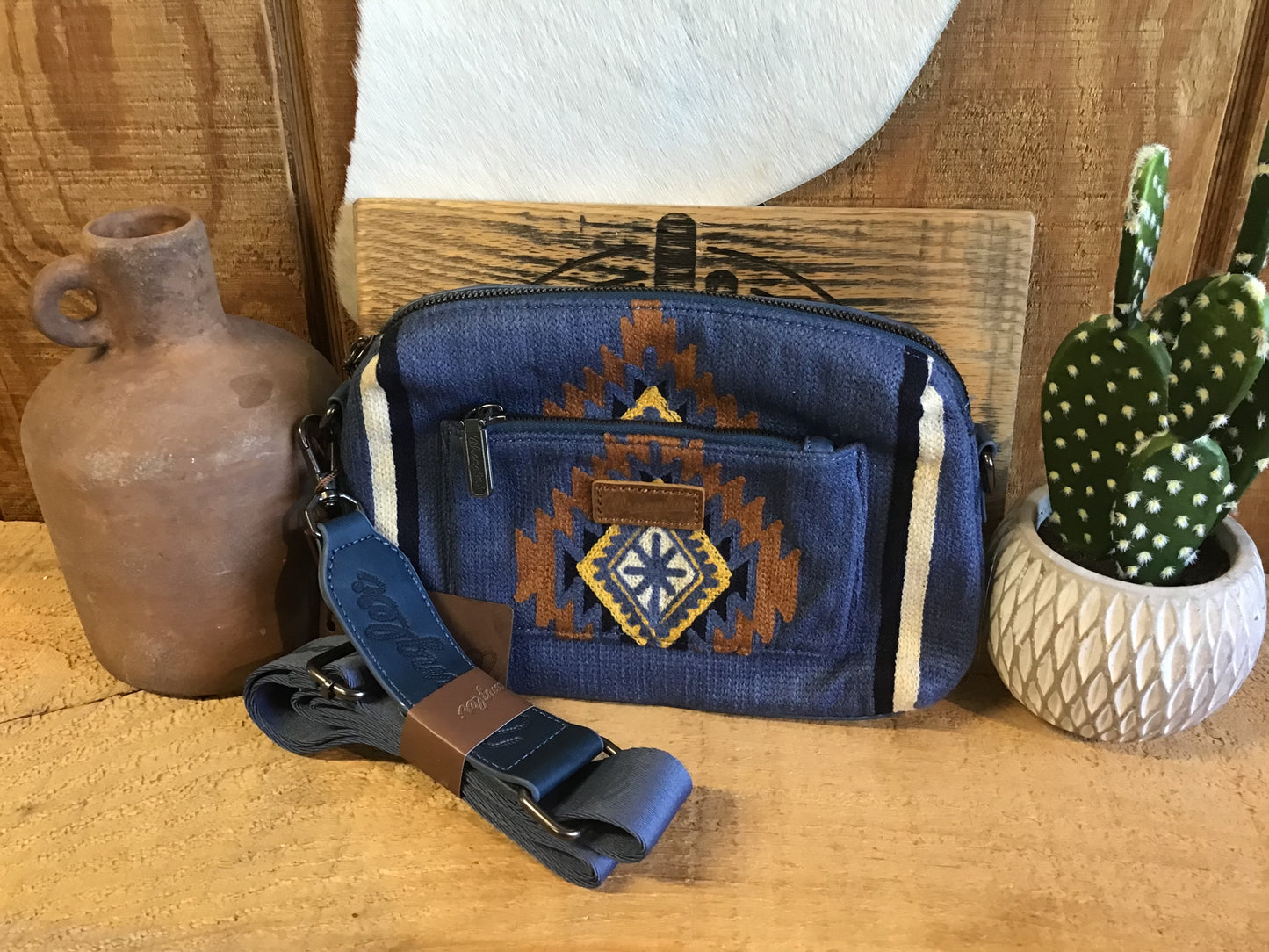 Wrangler Aztec Knitted Crossbody Purse Jean Purse Women's Wrangler