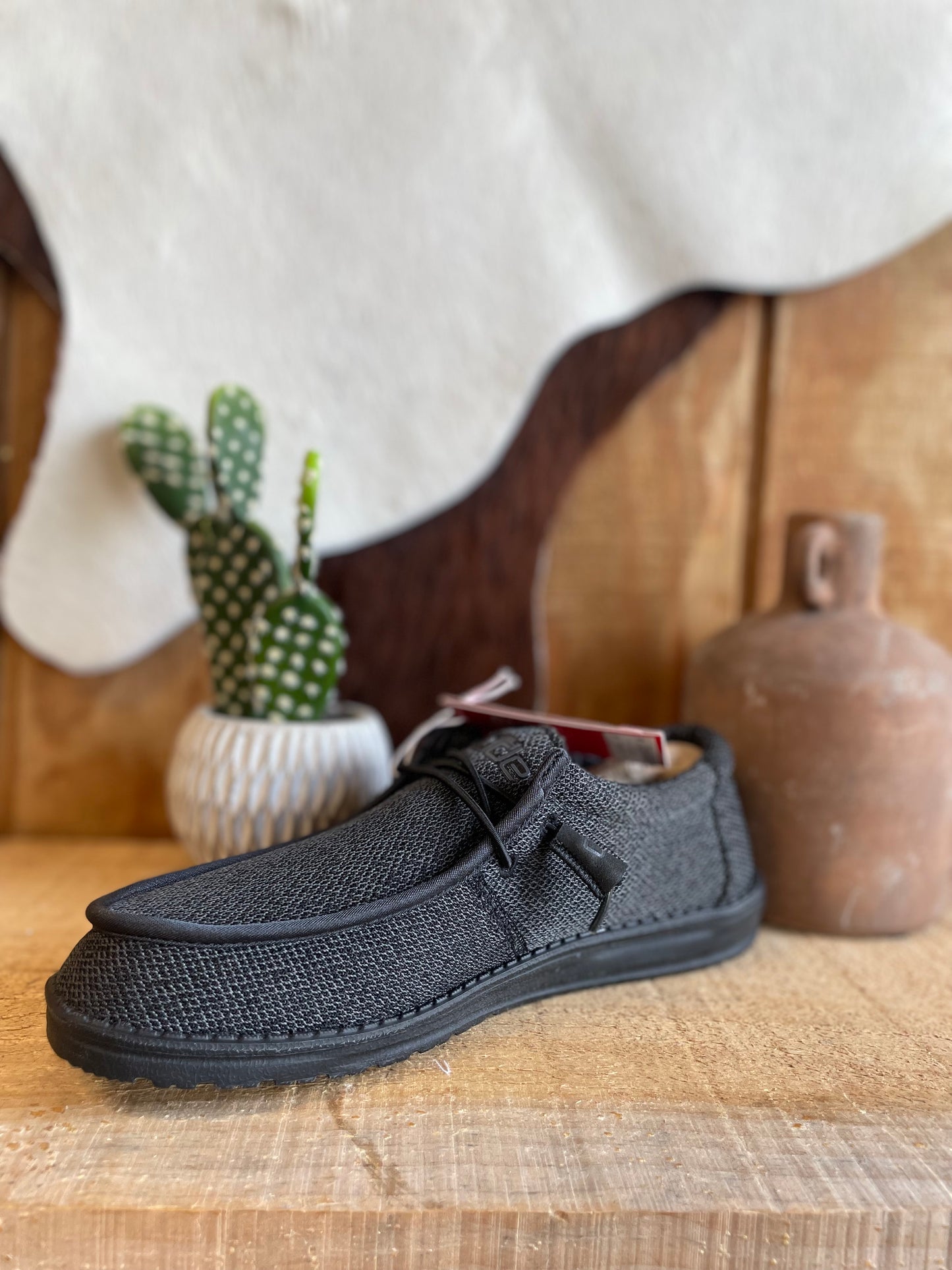 Hey Dude Men's Wally Sox Micro Total Black Shoes mom dad grads Hey Dude