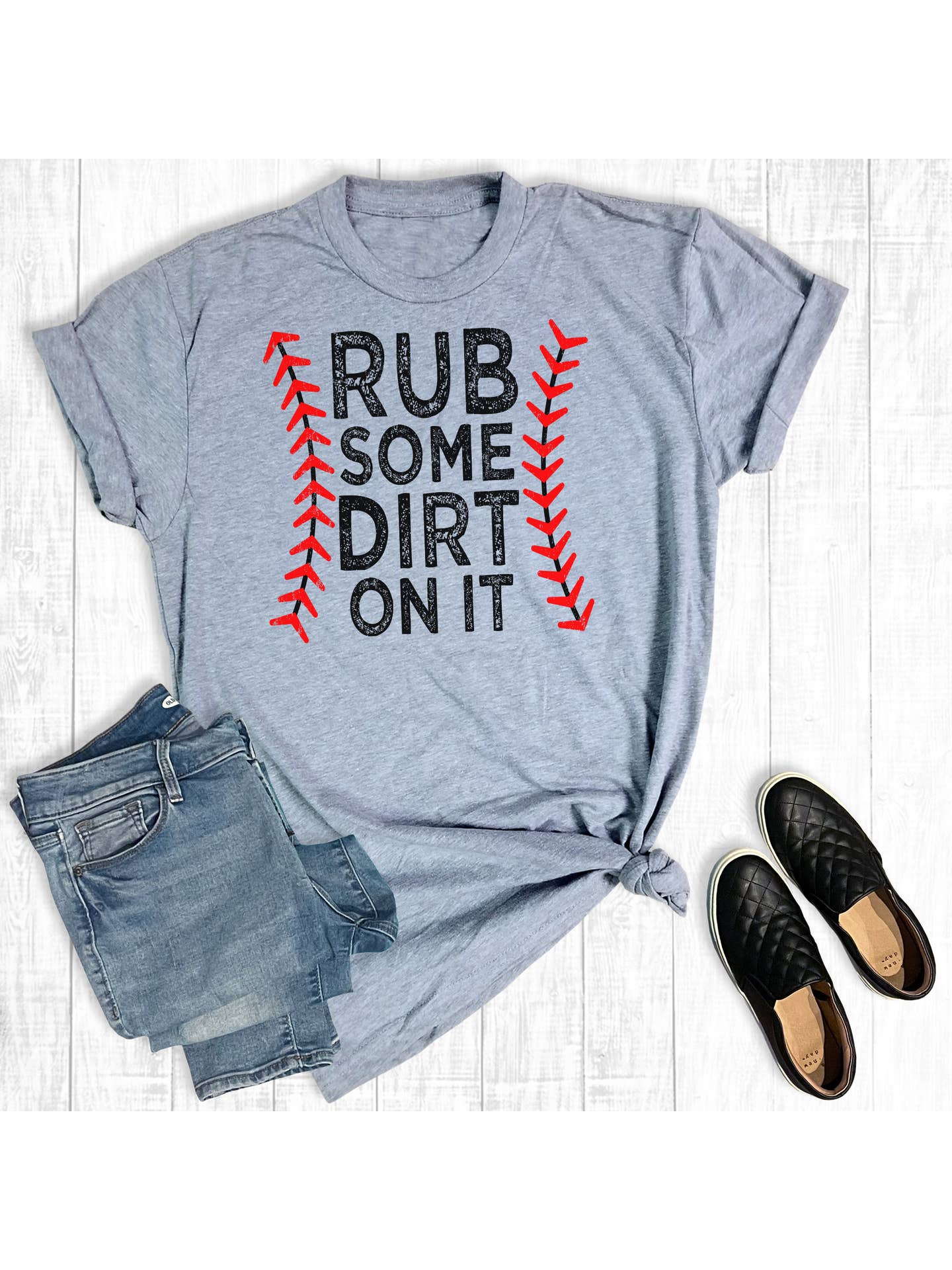 Baseball Softball Rub Some Dirt On It Graphic Tee Tee shirt mom dad grads Double C Western Supply