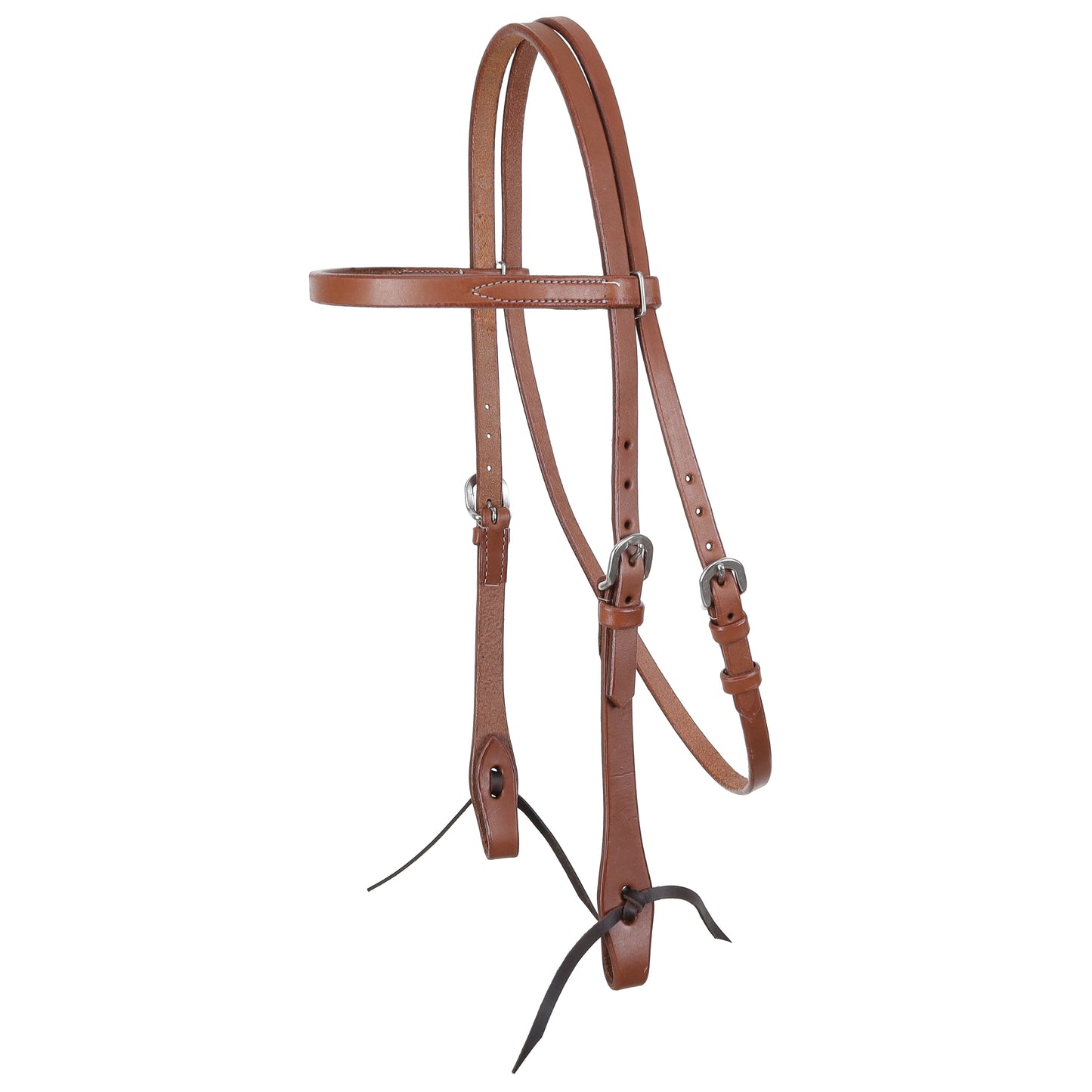 Showman Argentina Harness Cow Leather Browband Headstall with Tie Ends Headstall Shiloh