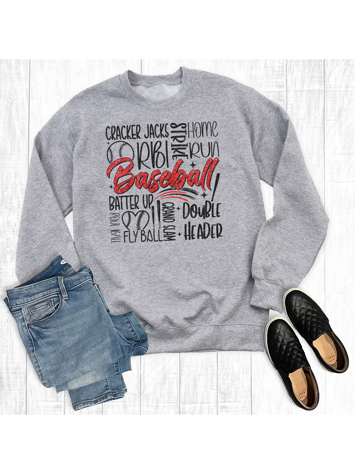 Let's Play Baseball Sweatshirt Sweatshirt mom dad grads Double C Western Supply