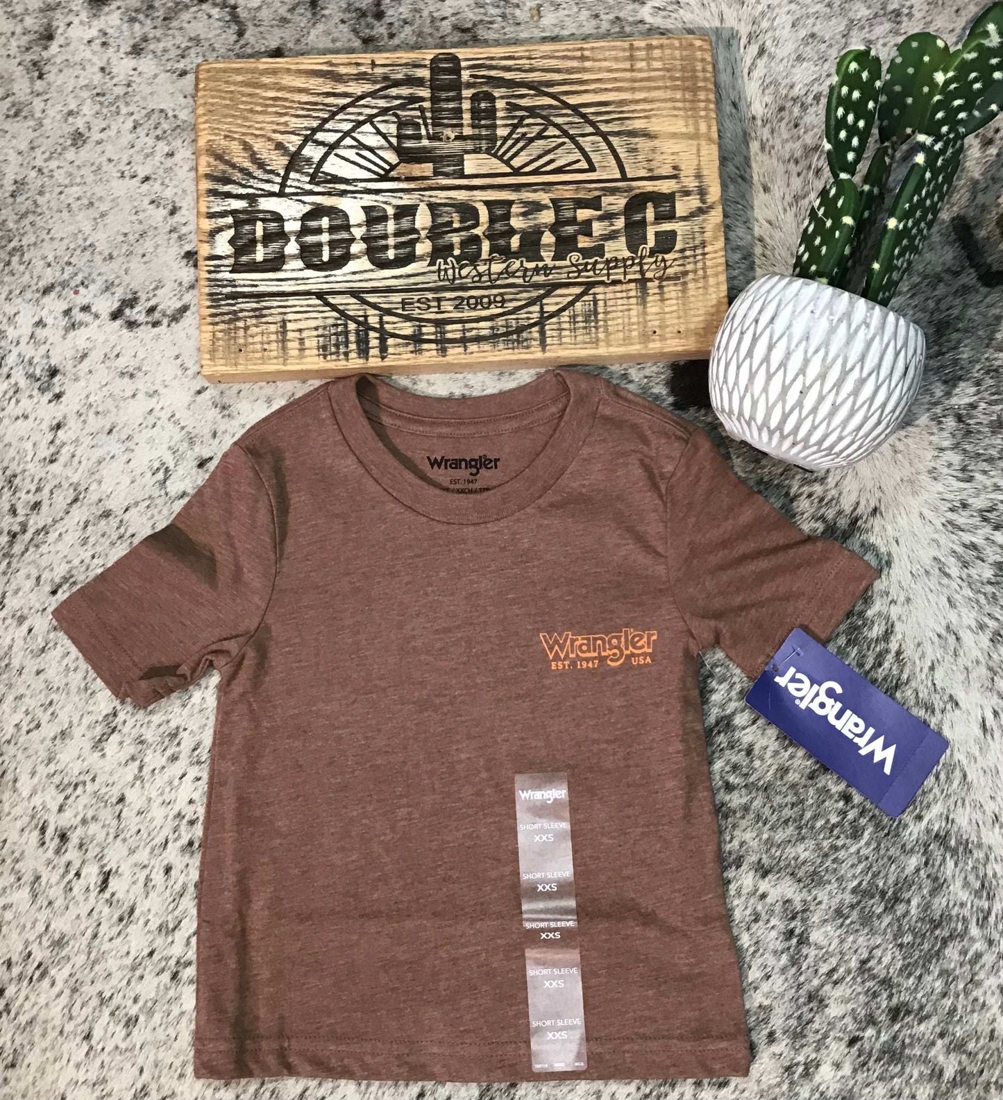 Wrangler® Boys Short Sleeve T-Shirt - Cacao Nibs Heather T Shirt Wrangler