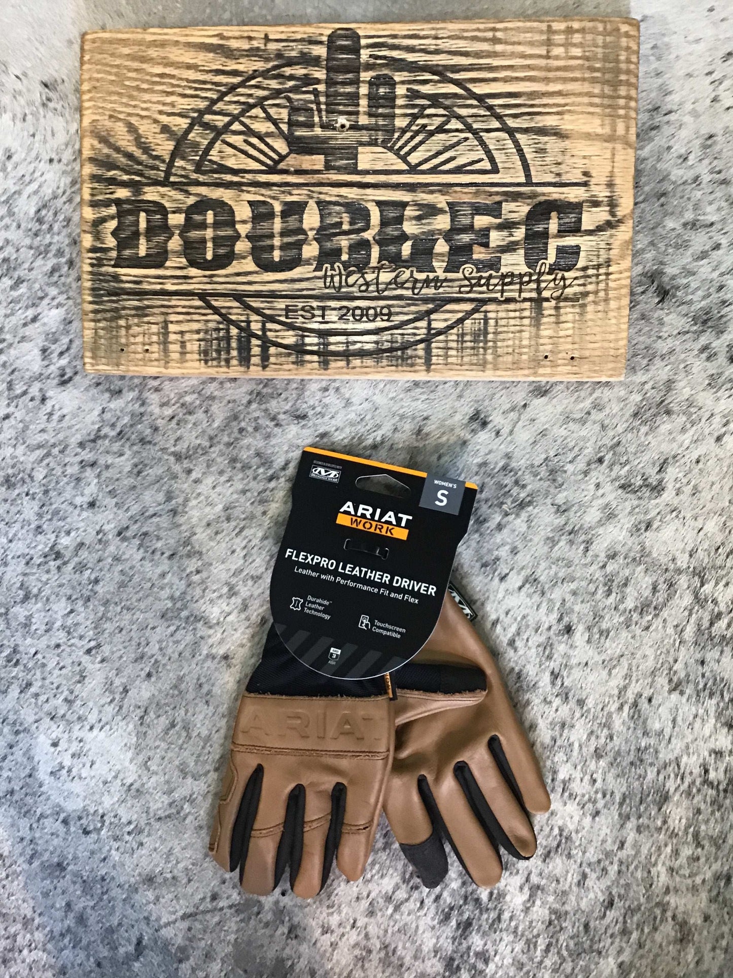 WMS FlexPro Leather Driver Work Glove Brown/Black - 10042834 Gloves ariatwomens Ariat