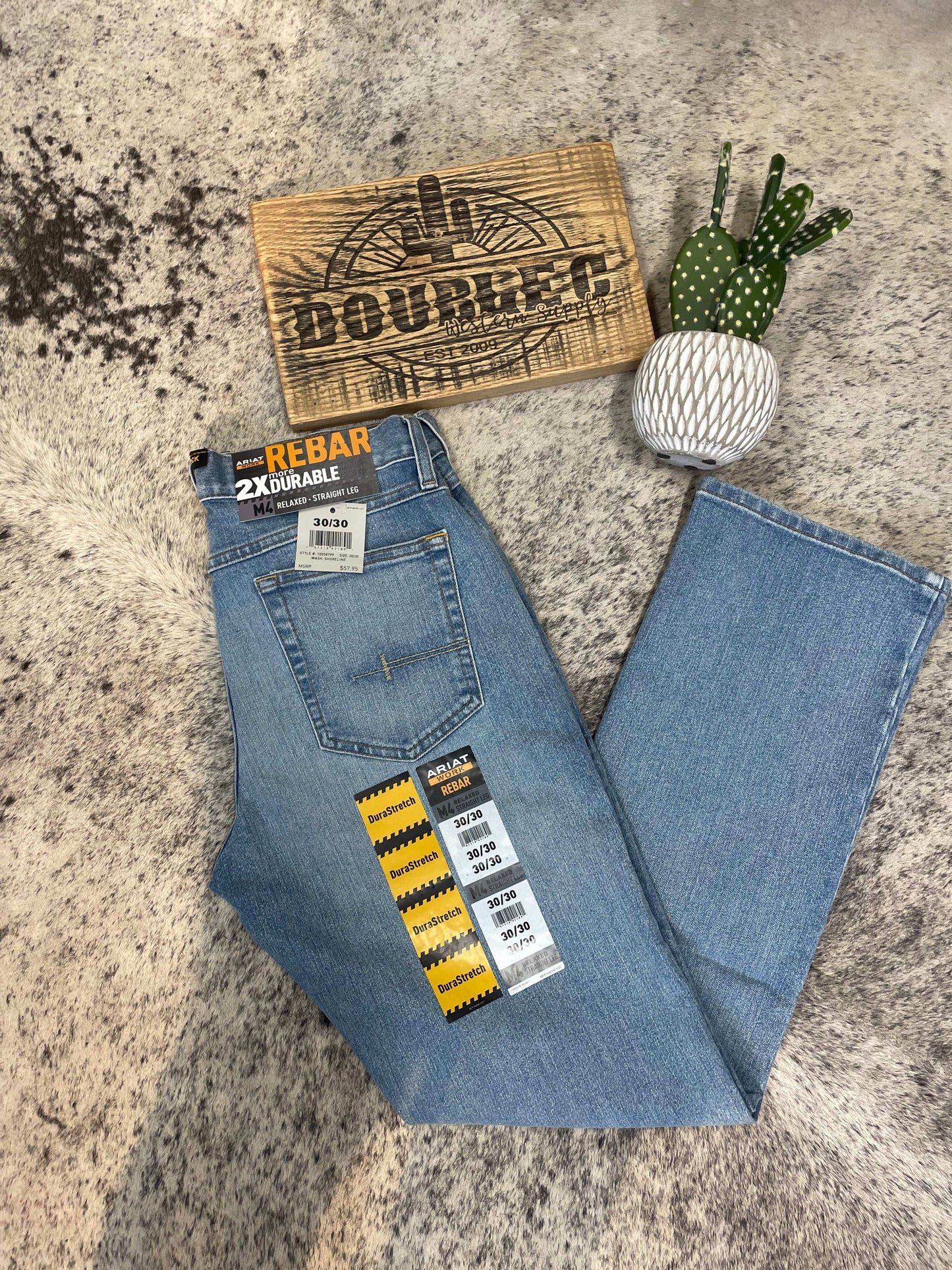 MNS Rebar M4 Relaxed DuraStretch Basic Stackable Straight Leg Jean 10058799 Jean ariatmens Ariat