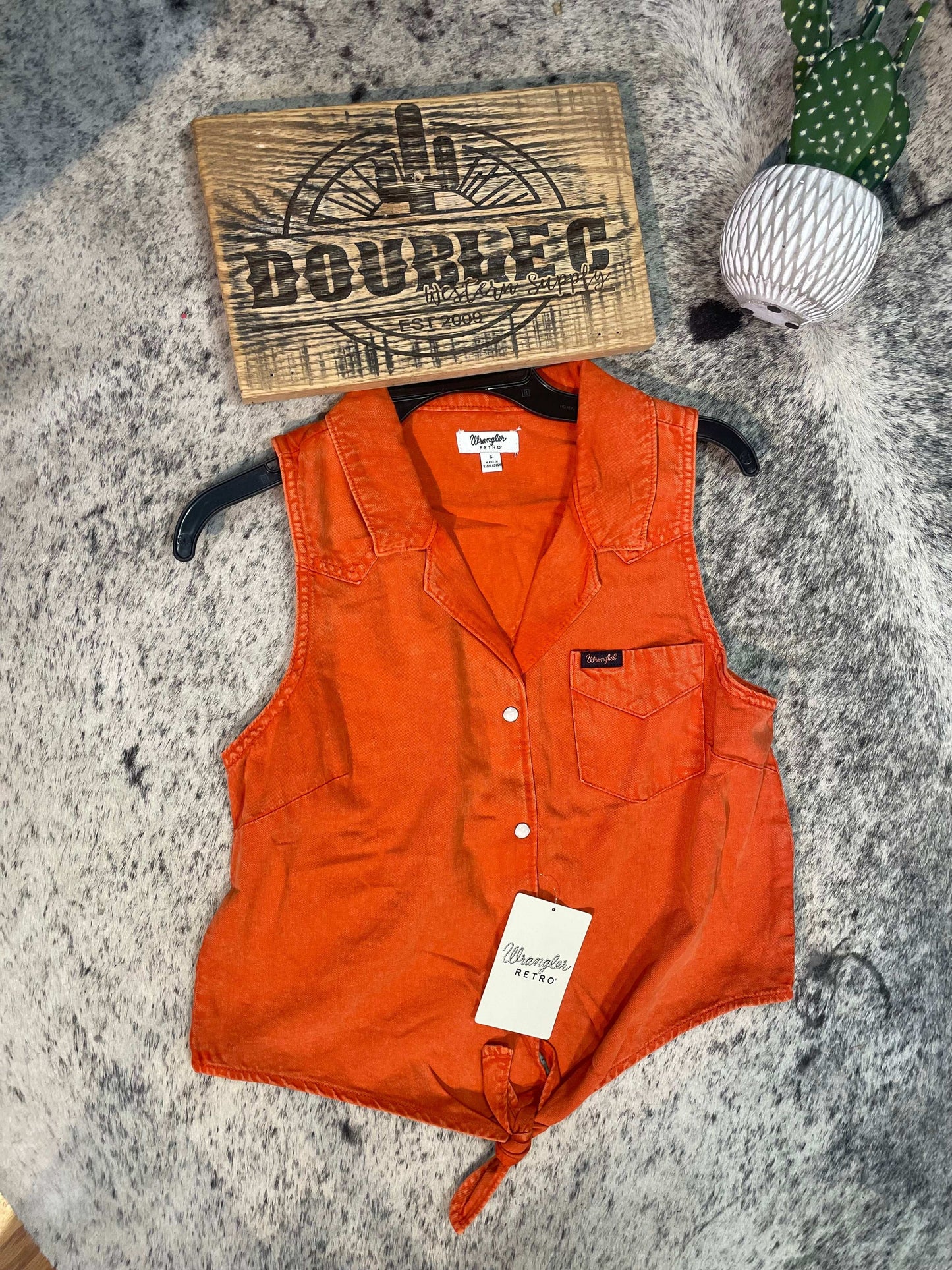 Wrangler Retro® Punchy Top - Red Orange Shirt Women's Wrangler