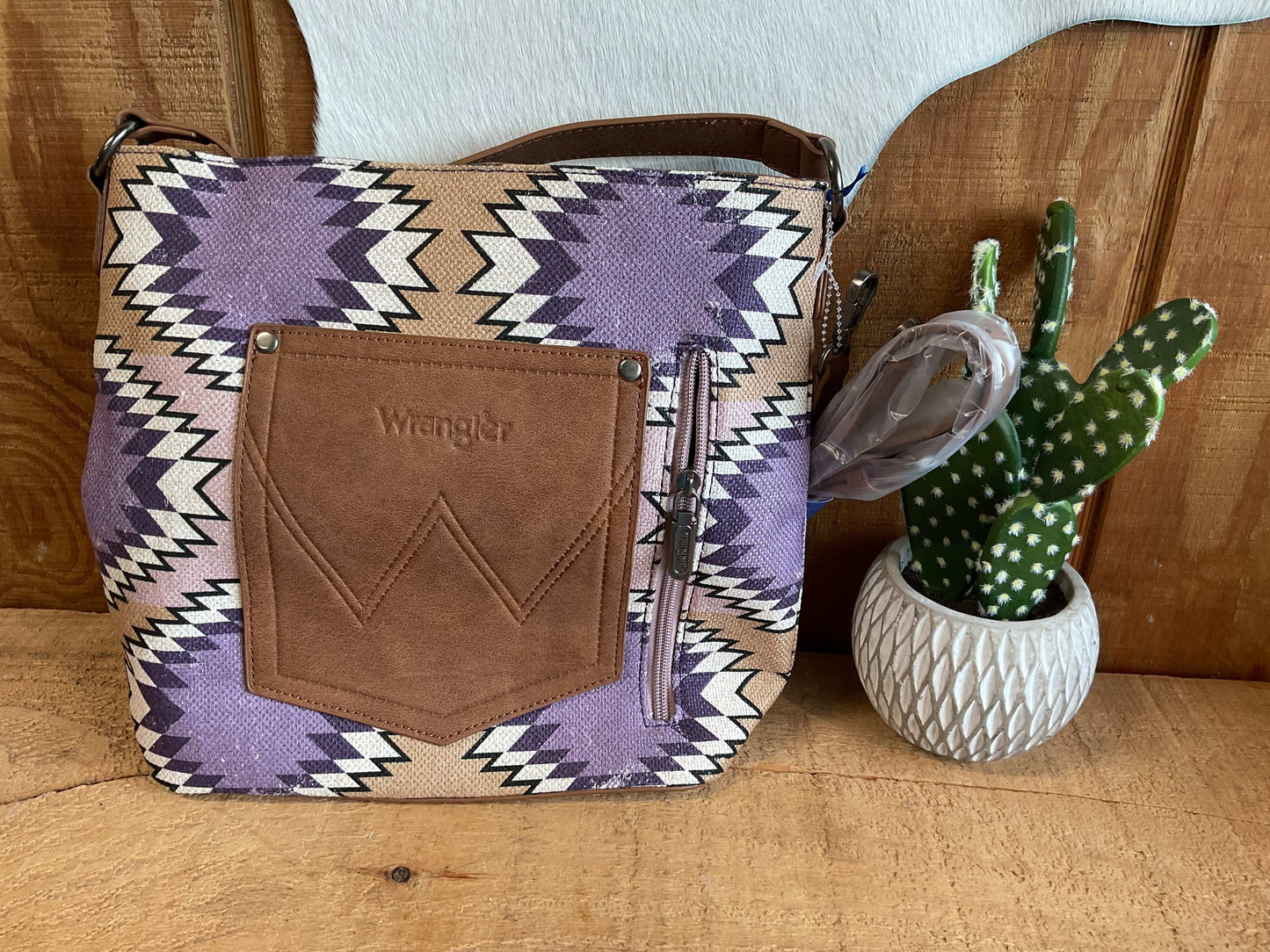 Wrangler Aztec Distressed Print Dual Sided Hobo/Crossbody WG221-918 Purse Montana West