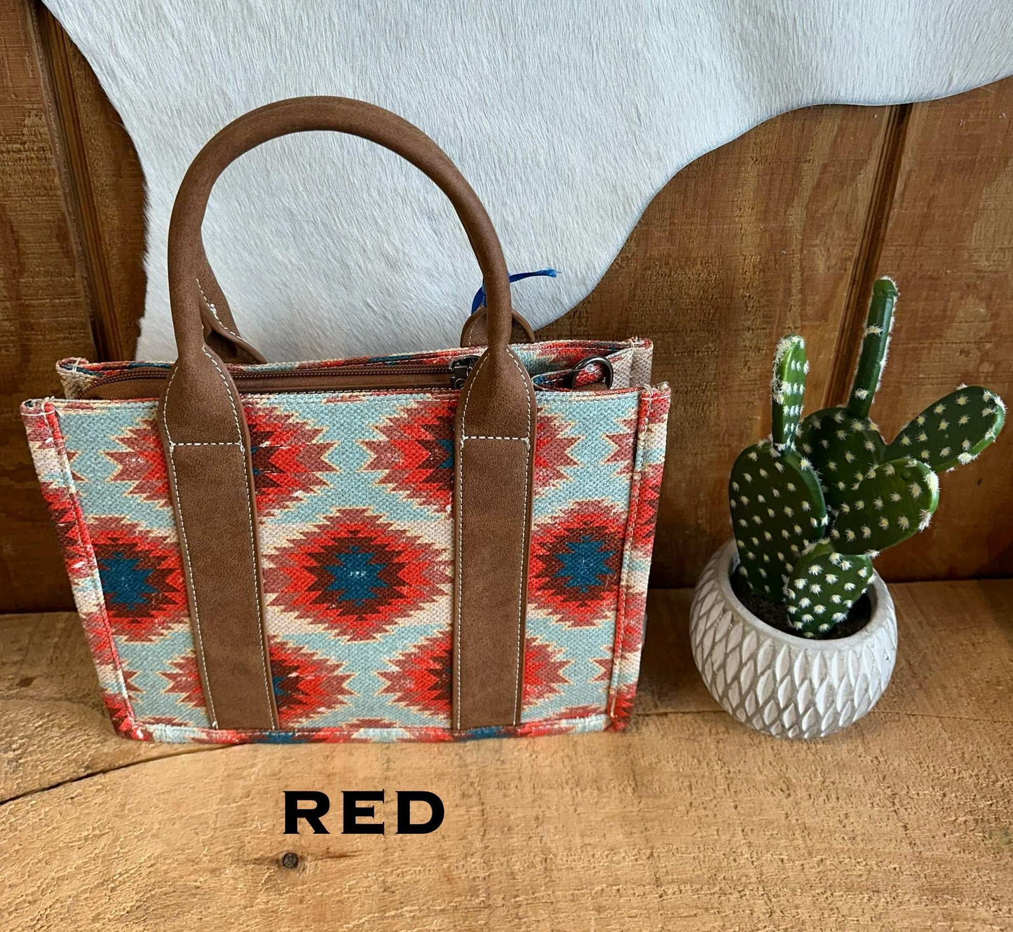 Wrangler Distressed Dual Sided Print Canvas Tote/Crossbody WG221-8120 Purse Montana West
