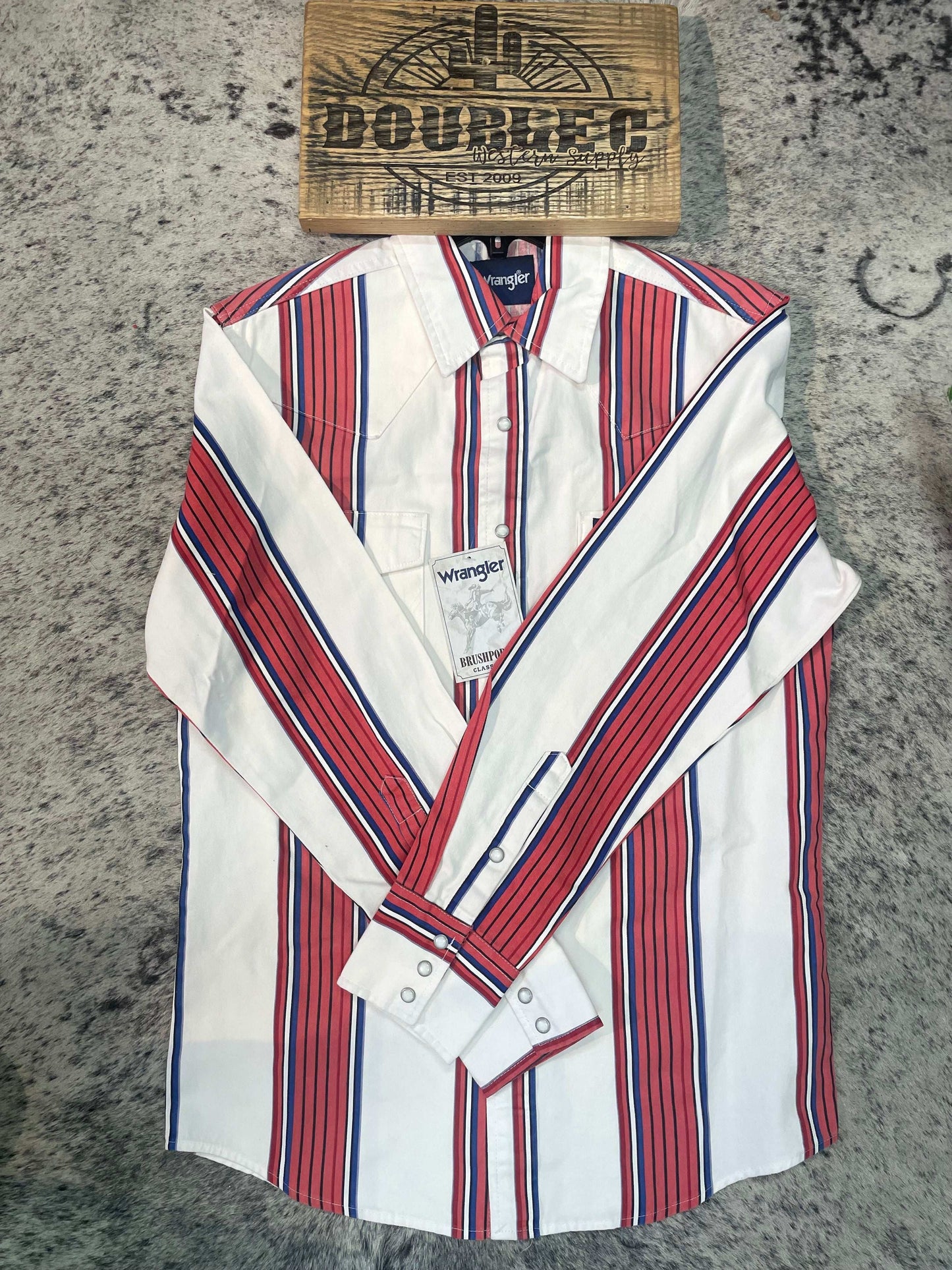 Wrangler® Vintage Inspired Long Sleeve Shirt - Brushpopper Stripe Shirt Wrangler
