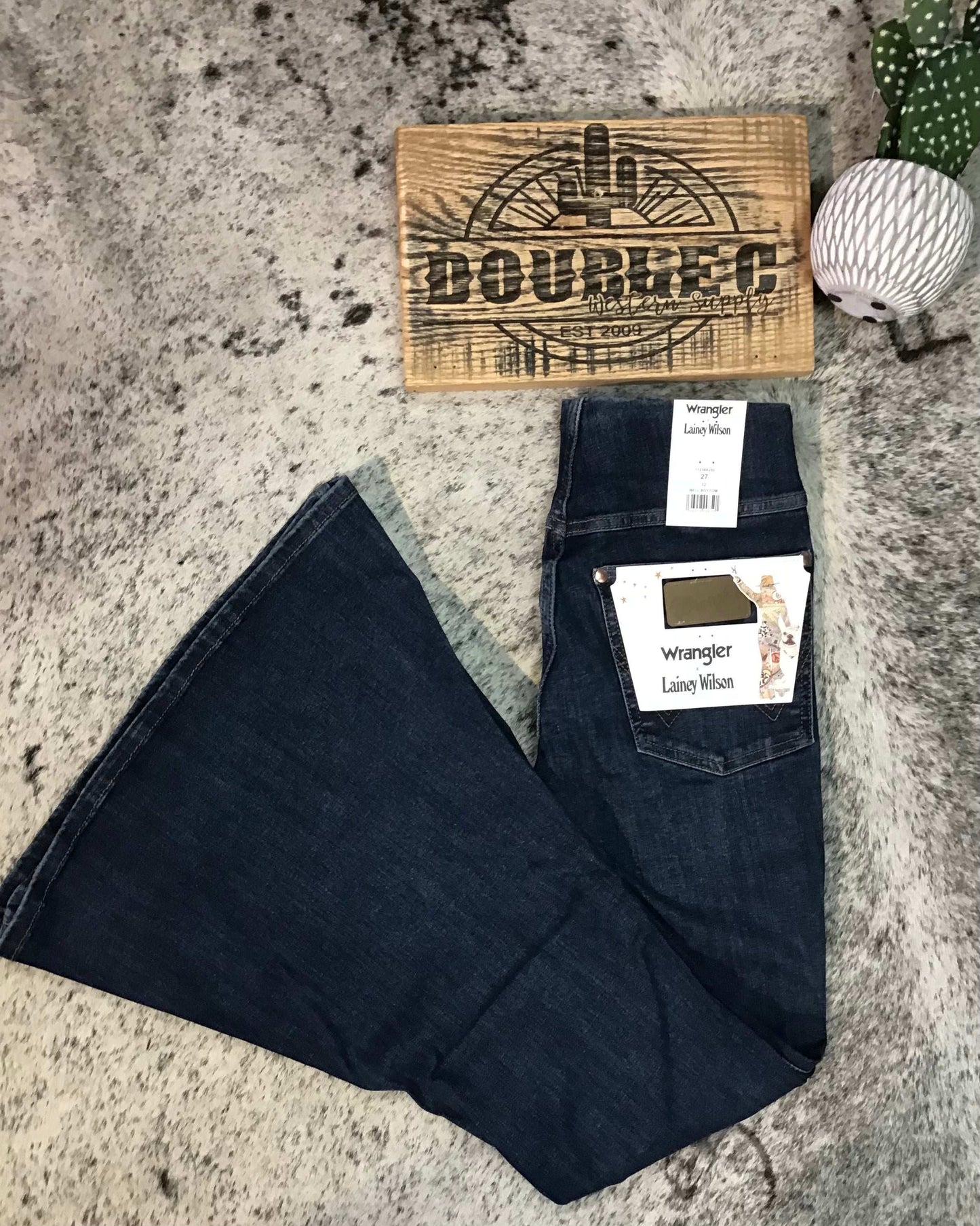 Wrangler® X Lainey Wilson Bell-Bottom Jean - Dark Jeans Women's Wrangler