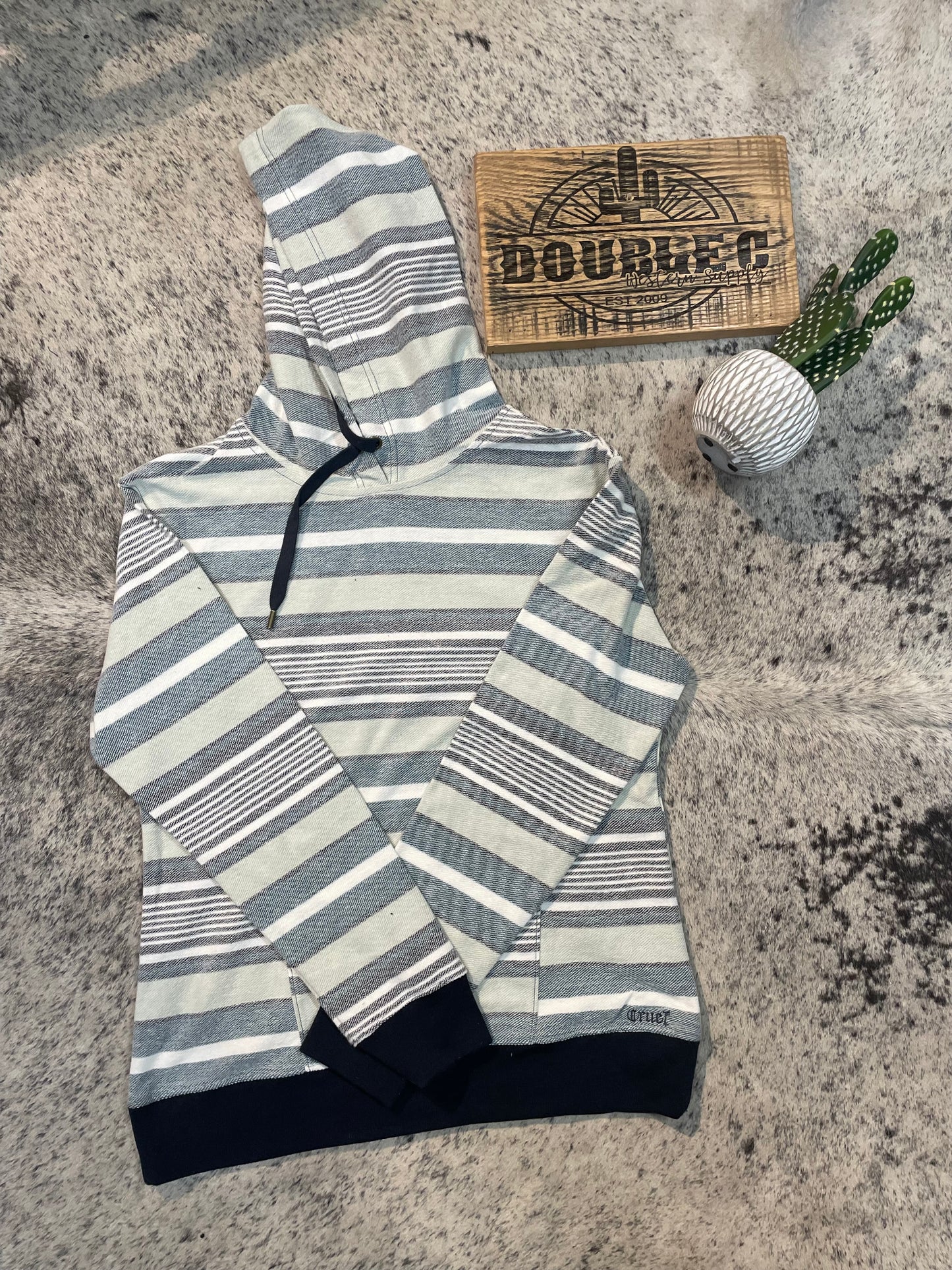 Women's Striped Hoodie - Multi Hoodie mom dad grads Cinch