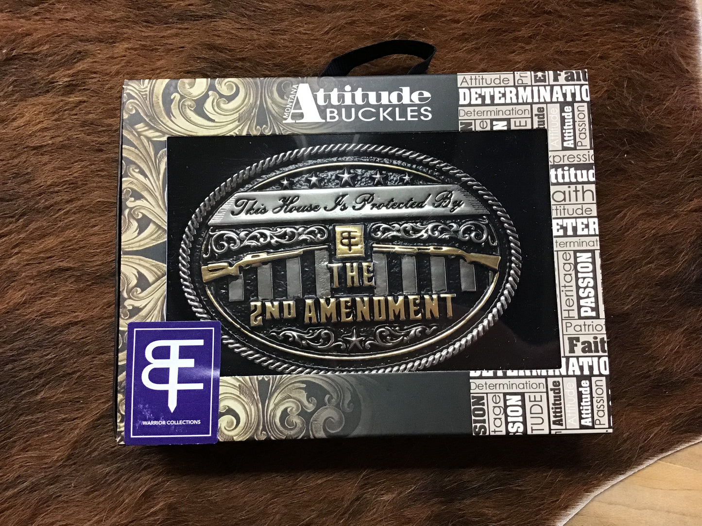 Protected House Warrior Collection Belt Buckle Montana Silversmiths