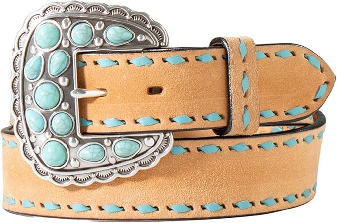 Angel Ranch Western Belt Womens Roughout Buck Lacing D140007133 Belts M & F