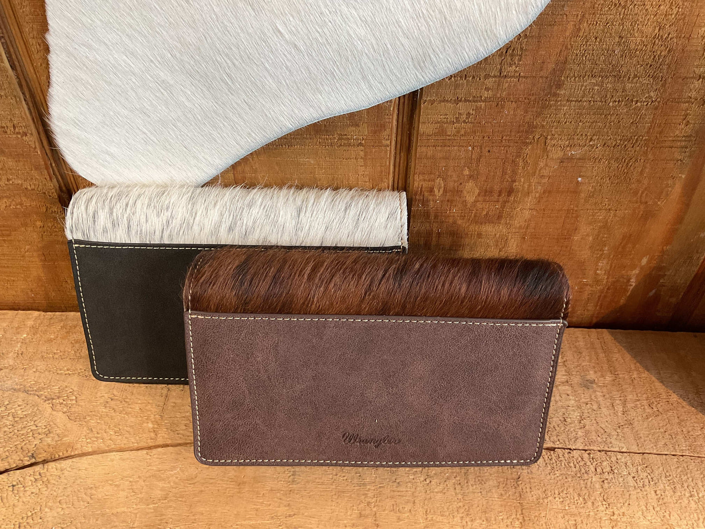Wrangler Genuine Hair-On Cowhide Wallet/Crossbody WG169-W030CF/BK wallet Montana West