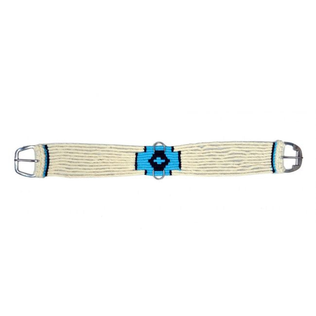 Turquoise, Black, White string girth 34" Showman