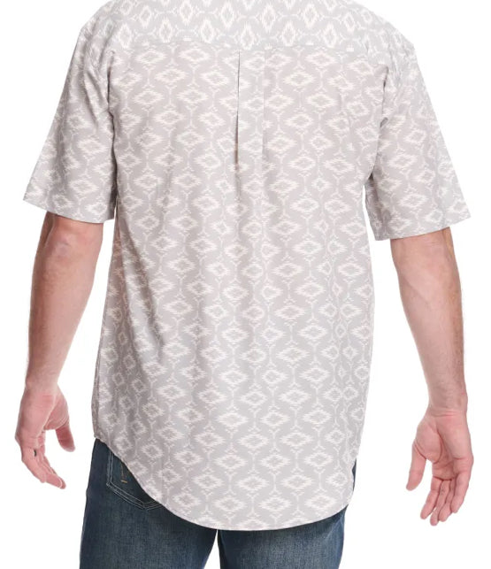 Cinch Men's/Boys Stone Grey & White Aztec Print ArenaFlex Western Shirt Cinch