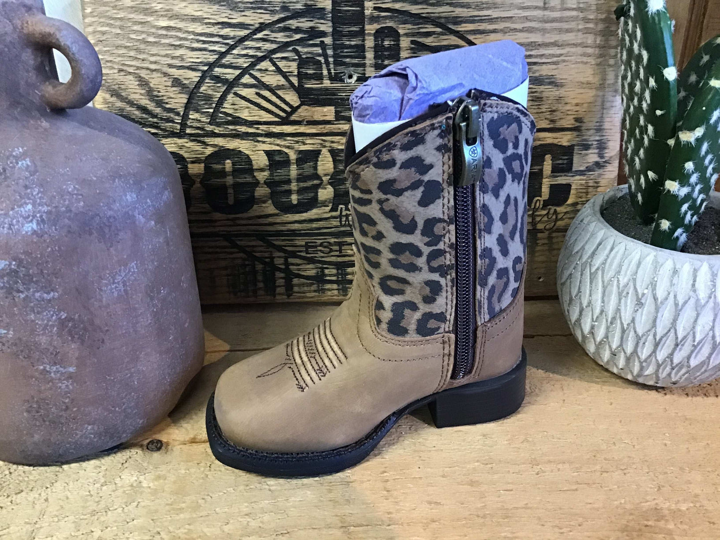 Ariat Western Boots Girls Savanna Side Zipper Square Toe Boots Ariat