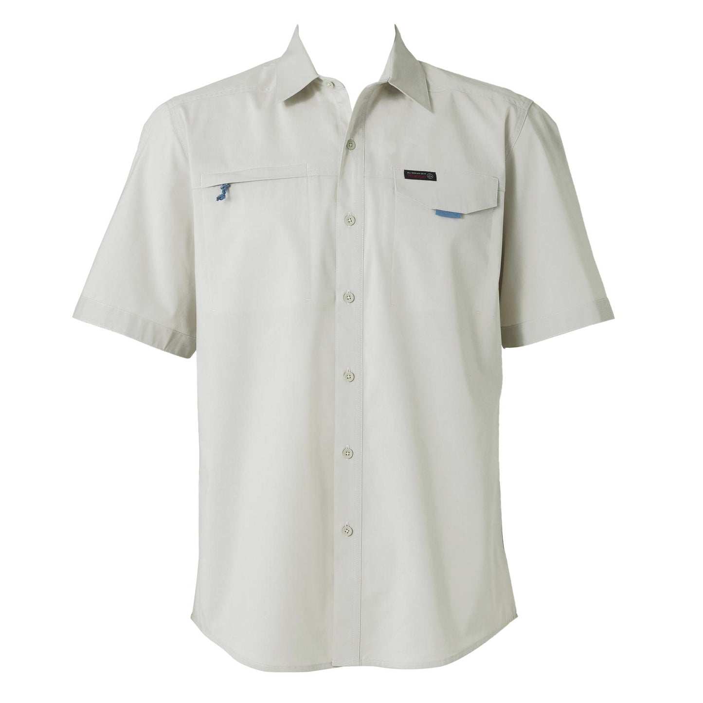 ATG -x- Wrangler® Short Sleeve Asymmetric Zip Pocket Shirt - Blue Fox Wrangler