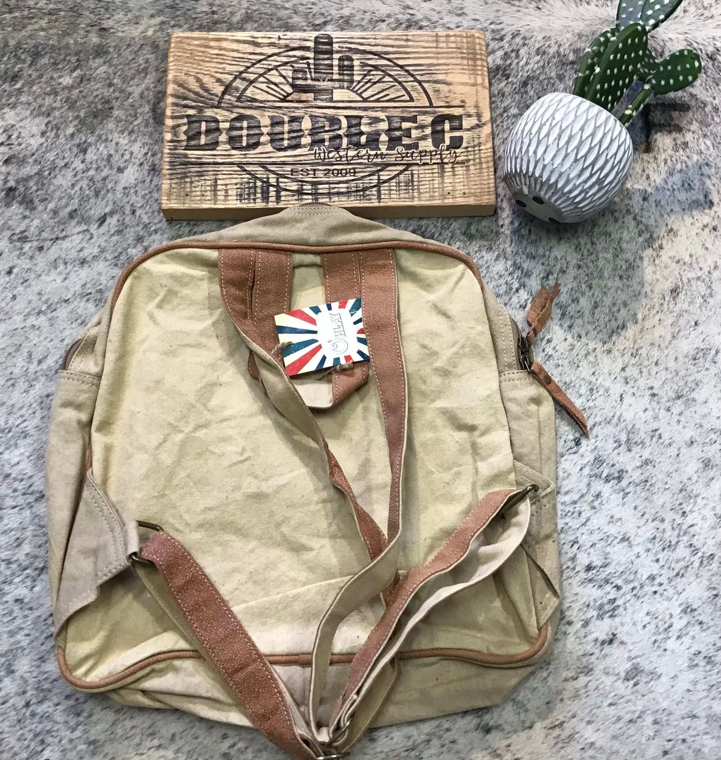 Backpack Upcycled Canvas Ladies Bag Backpack Women's american darling