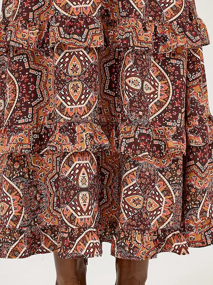 New Women's Ruffle Accent Maxi Dress 112371767 Dress Wrangler