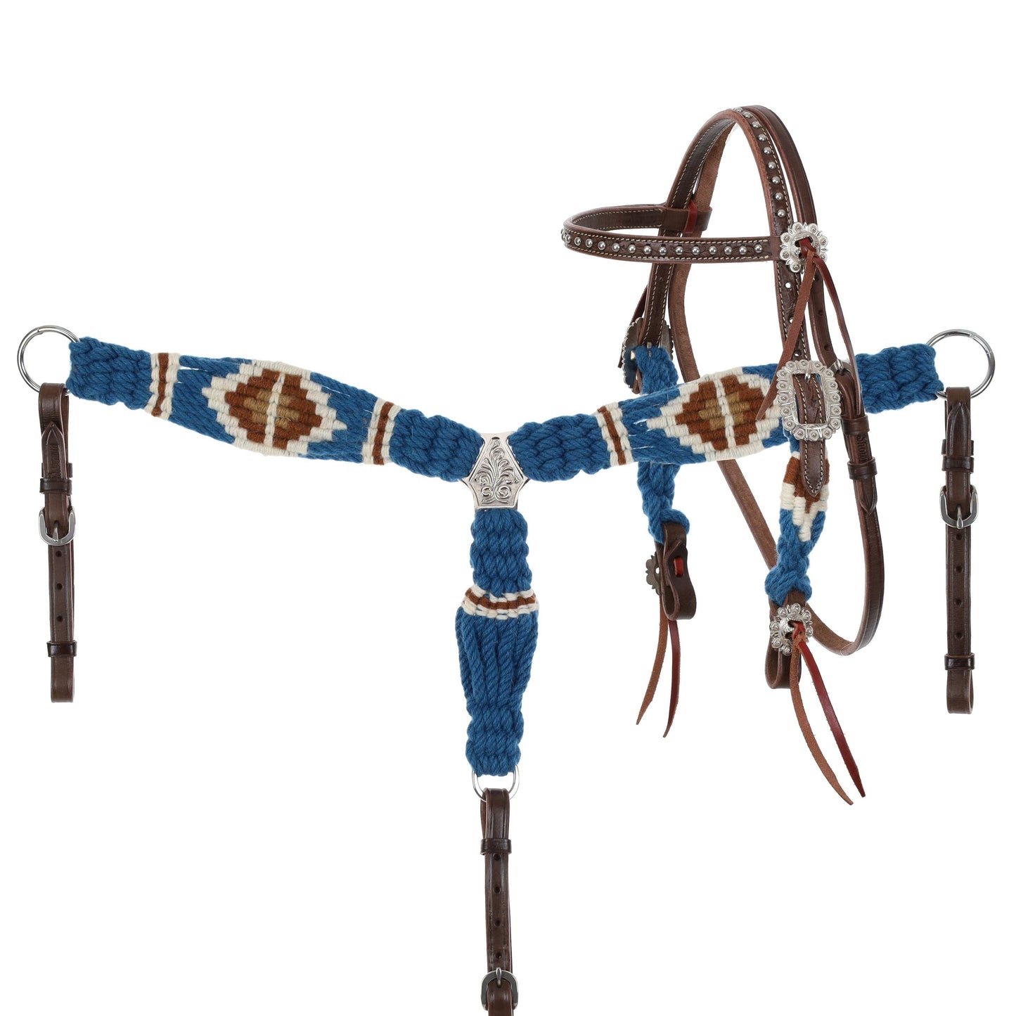 Showman Mountain View Pony Sized Mohair Browband Headstall and Breastcollar Set Headstall and Breast Collar Set Shiloh