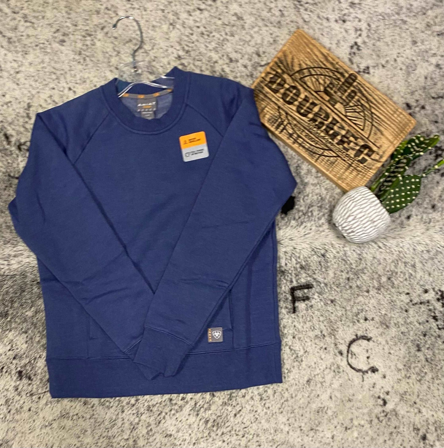 Ariat Womens Rebar Traverse Sweatshirt-Blue Indigo Heather Sweatshirt ariatwomens Women's Ariat