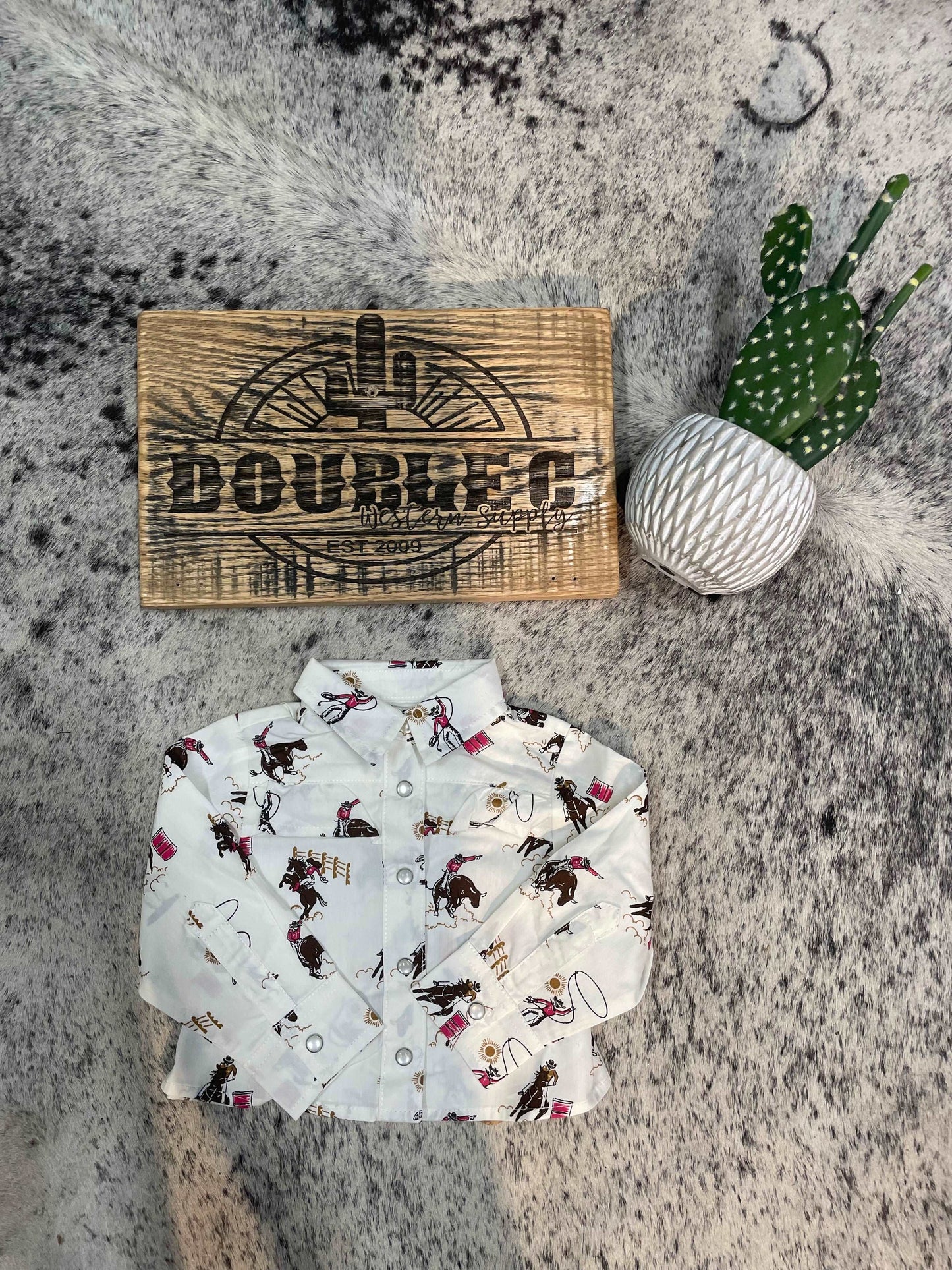 Infant Girls Ruffle Yoke Western Snap Shirt Baby & Toddler Wrangler