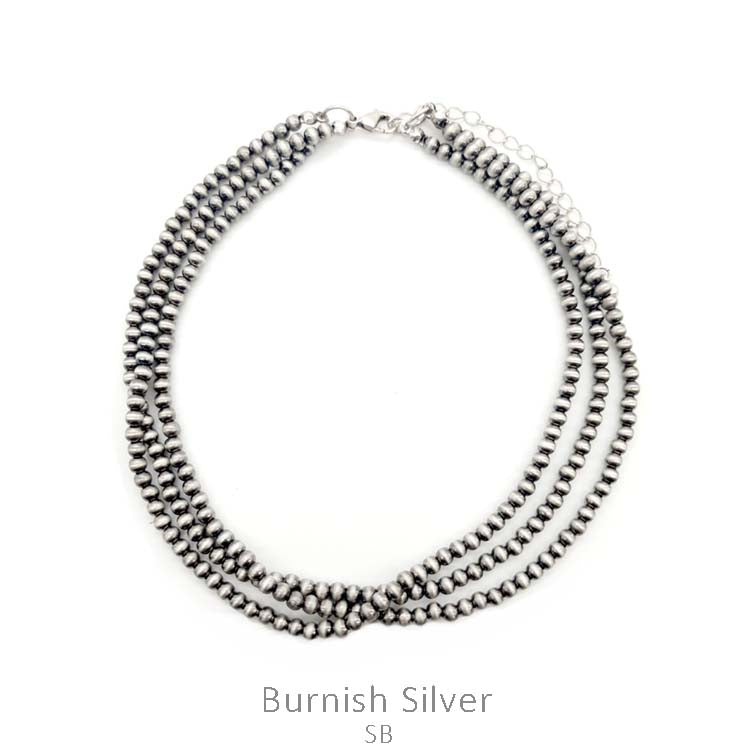 3 Row Navajo Bead Choker NECKLACE Women's Sammi Trading