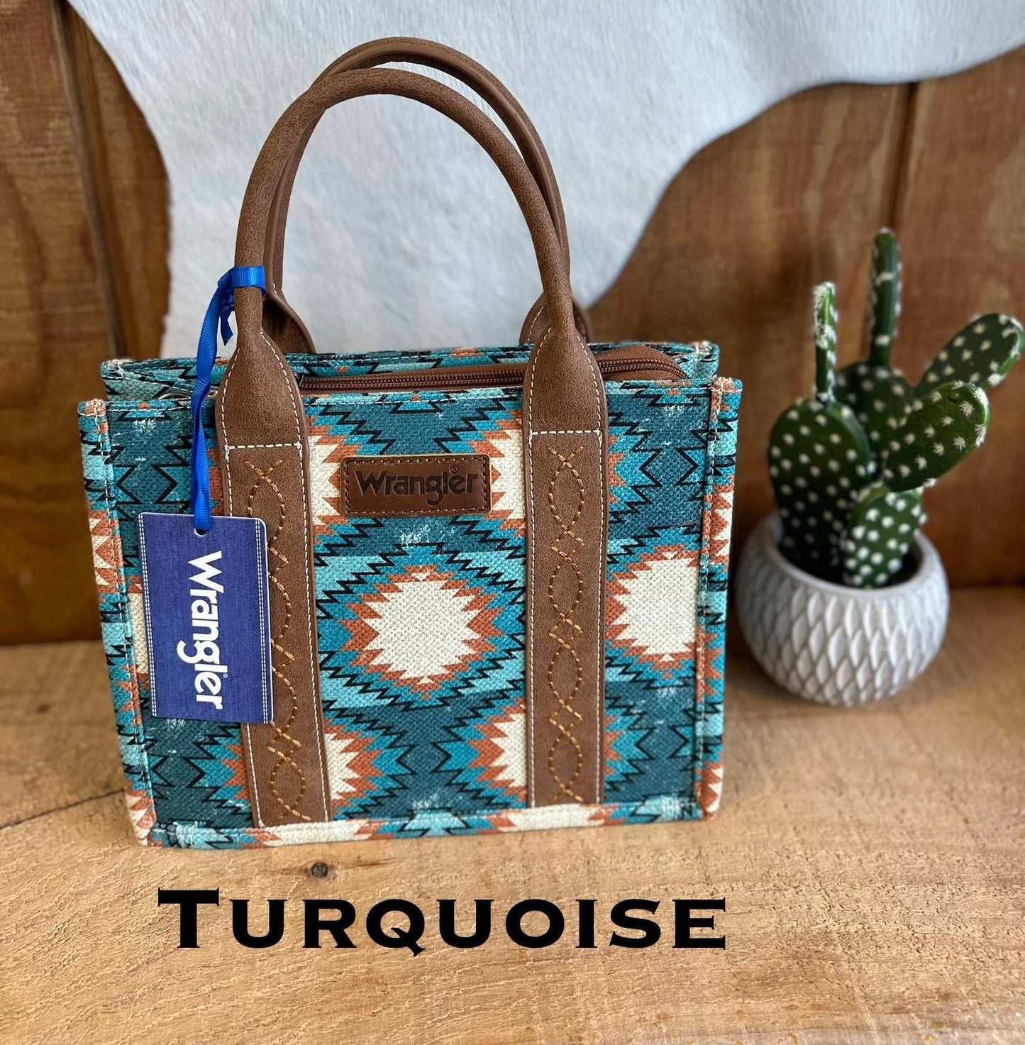 Wrangler Distressed Dual Sided Print Canvas Tote/Crossbody WG221-8120 Purse Montana West