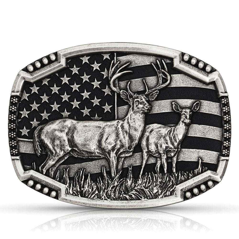 Montana Silversmiths Matched Pair Deer Buckle A785S Belt Buckle Montana Silversmiths